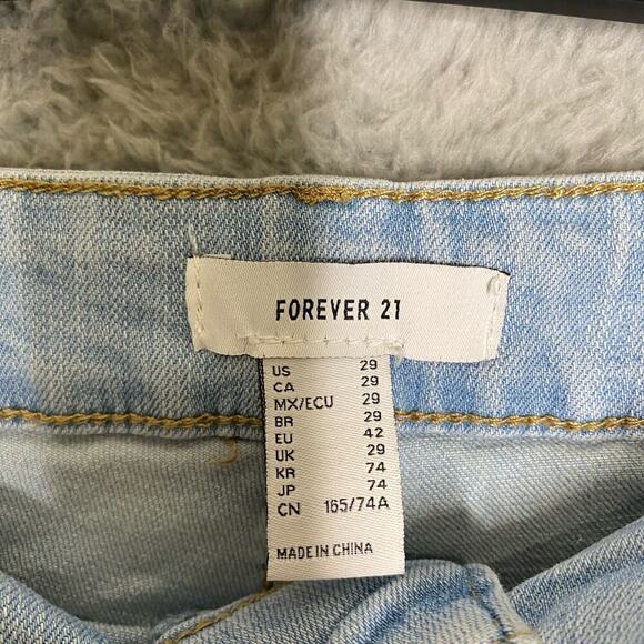 Forever 21 light wash twisted seam high waisted bell bottom denim jeans retro 29 - Picture 5 of 11